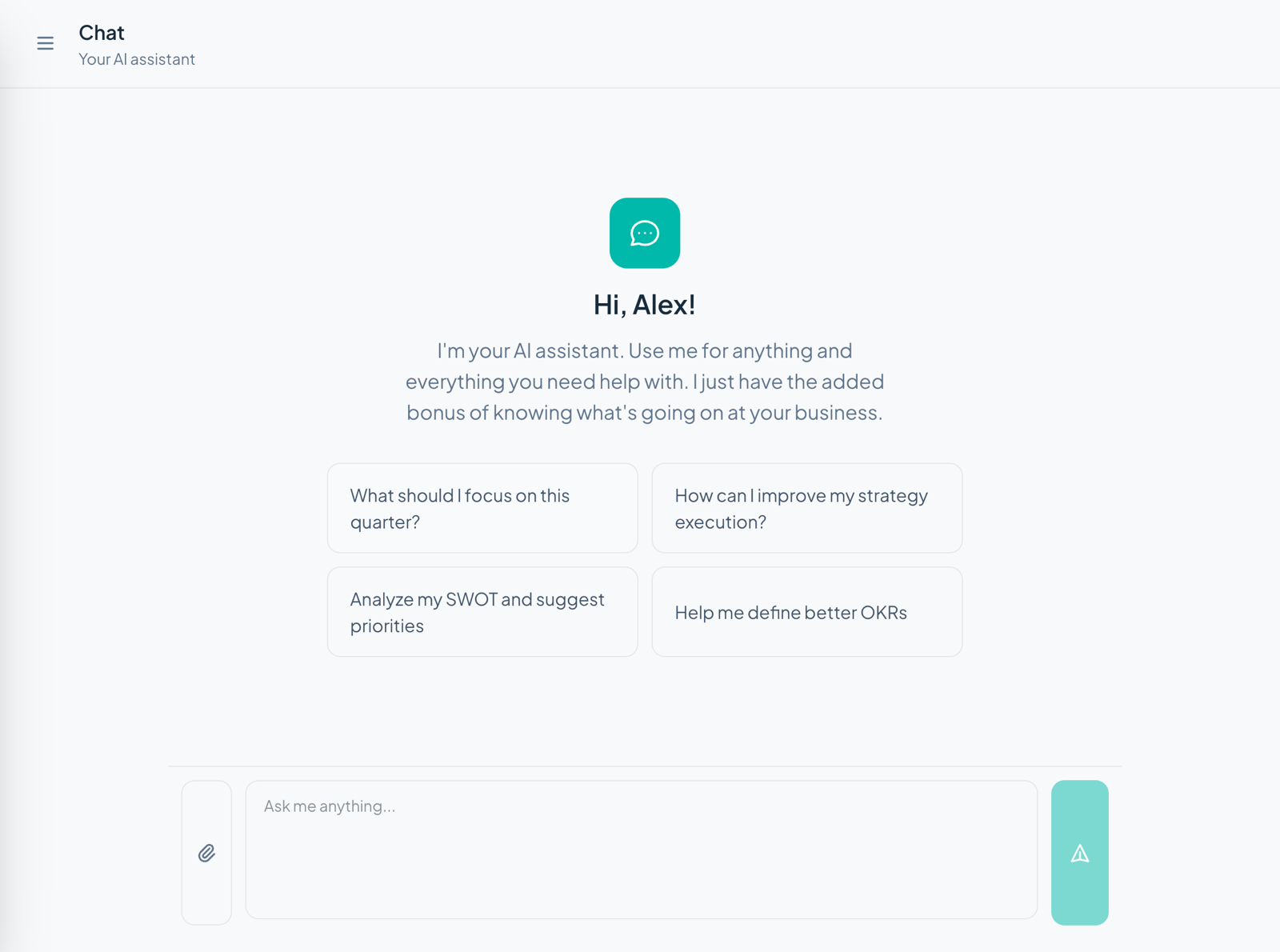 StraEO AI-powered strategy discussions with objectives and tactics